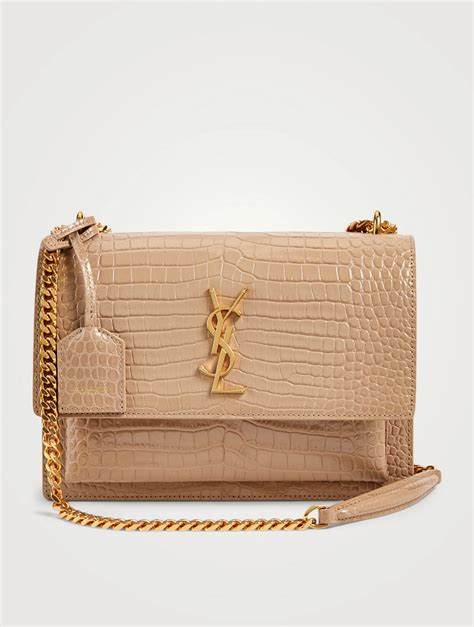 ysl sunset bag beige|ysl sunset bag crocodile.